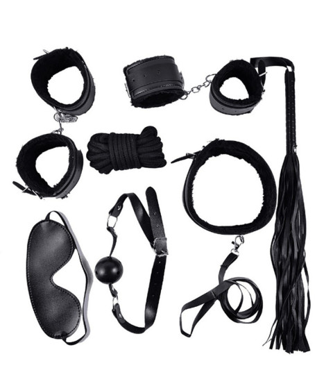 Ensemble Bondage noir - 10 pièces - SOM-013BLK